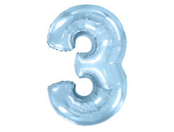 Фольгированная цифра - Голубая матовая
