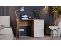 Стол письменный Графит Дуб Крафт Табачный/Холст Белый