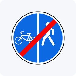 Дорожные знаки 4.5.6, 4.5.7 Конец пешеходной и велосипедной дорожки с разделением движения