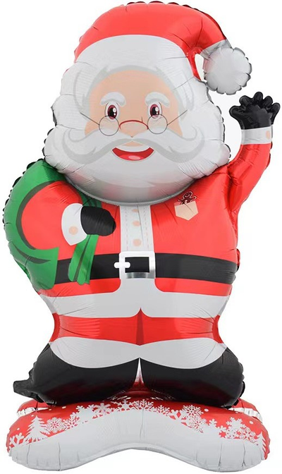 Шар 3D (47''/119 см) Фигура на подставке, Дед Мороз с подарками