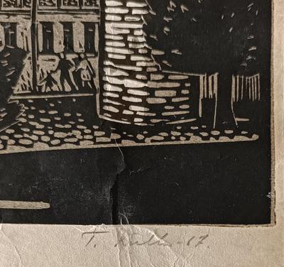 "Эстония. Таллин" линогравюра Toivo Kulles 1967 год