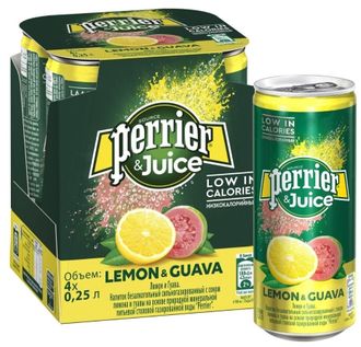 Газированный напиток «Perrier&Juice» Лимон-Гуава 250мл (24)