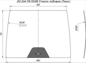 Стекло лобовое кабинное JM-244 Kpl (Люкс "В")/JM-354