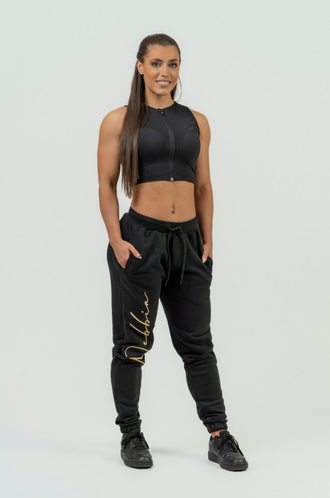 NEBBIA WOMEN'S HIGH-WAIST JOGGERS INTENSE SIGNATURE 846 GOLD