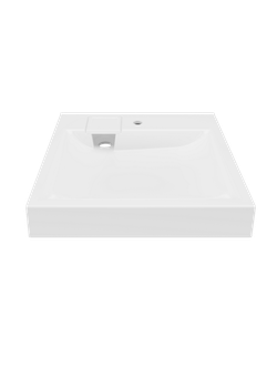 Раковина из литьевого мрамора над стиральной машиной с отверстием под смеситель Paola Siena 500, 600