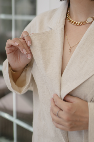 Жакет льняной с поясом