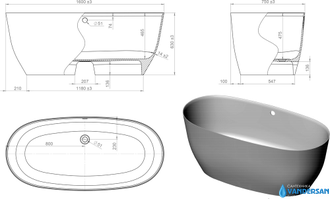 Ванна из литьевого мрамора Astra-Form Атрия 160х75