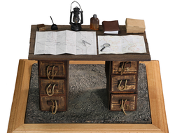 Полевой офицерский стол времен Первой Мировой - Коллекционная ДИОРАМА 1/6 WW1 War Desk Diorama Set (E60062) - DID