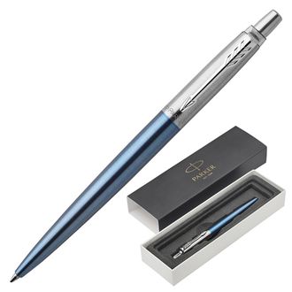 Ручка шариковая PARKER "Jotter Core Waterloo Blue CT", корпус голубой, хромированные детали, синяя, 1953191