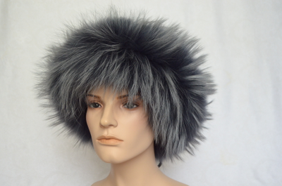 Вязаная шапка с мехом енота Vizio Италия 5872 CCP