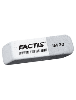 Ластик FACTIS IM 30 (Испания), 59х20х10 мм, бело-серый, прямоугольный, скошенные края, CCFIM30BG