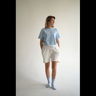 ЖЕНСКАЯ ФУТБОЛКА ГОЛУБАЯ "ВОЗДУШНАЯ"