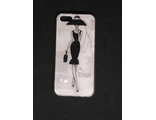 Защитная крышка силиконовая iPhone 5/5S, черно-белый рисунок &#039;Девушка&#039;