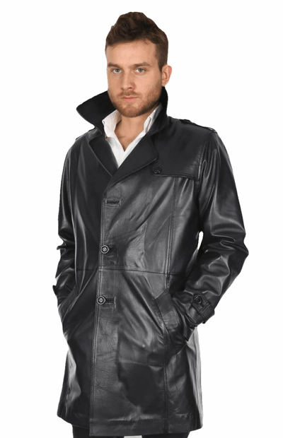 кожаный плащ мужской, кожаный плащ, мужское кожаное пальто, кожаное пальто
