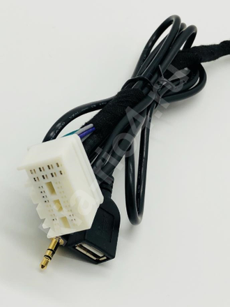 Переходник USB +AUX без резки проводки для установки к  штатной магнитоле Киа Рио 4 - Kia Rio IV  2017-2020