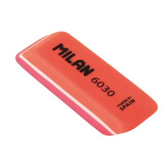 Ластик пластиковый Milan 6030 скошенной формы, цвета в ассорт