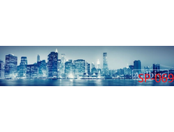 SP-062 СИНИЙ ГОРОД Глянцевая стеновая панель ALBICO  2800*610*6мм