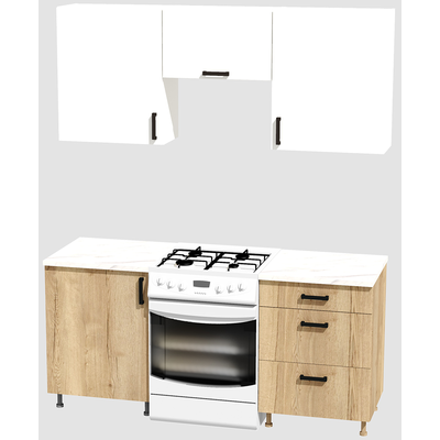 Кухня эконом 1,2 метра (600х600) Цвет: Белый/Дуб Вотан
