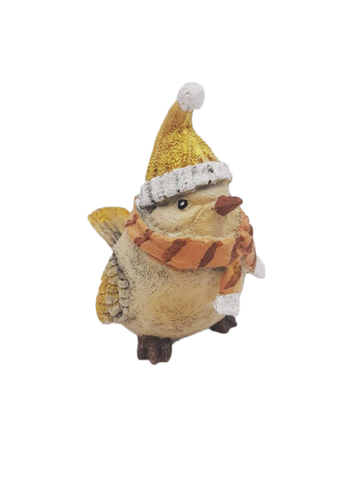 Фигурка декоративная "Птичка", бежевая с вытянутой шапкой