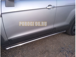 Защита штатного порога труба d60 для Chevrolet Captiva (2012-...)