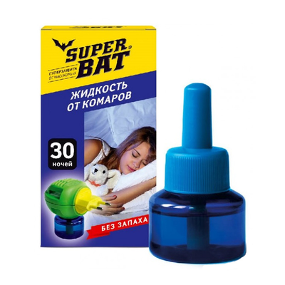 SuperBat «30 ночей», 30 мл (жидкость от комаров, дополнительный флакон)