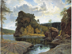 Купить греющую картину с фото репродукции остров Ваалам