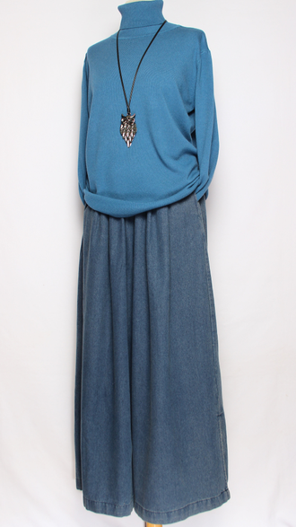 Свитер "ГЛАДКИЙ С ДЛИННЫМ РУКАВОМ " 7802  бордовый, джинс, черный, т.синий, голубой р.48-52