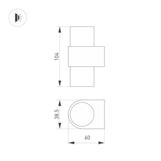 Светильник Arlight SP-SPICY-WALL-MINI-TWIN-S104x39-2x3W  (WH, 40 deg)