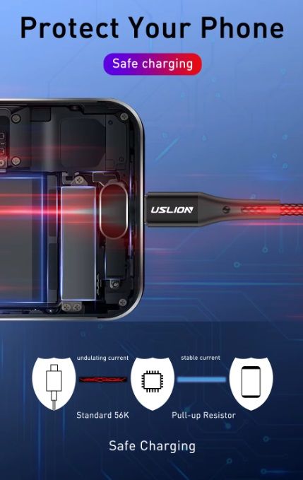 USLION Кабель для питания Wi-Fi видеокамер USB - Micro-USB, длина 2 м. (черный)