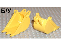 ! Б/У - Technic Digger Bucket 4 x 4 x 9 with 3 Teeth, Yellow (2950 / 295024 / 4200830) - Б/У