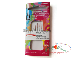 04882 PONY Иглы для вышивания и бисера № 12, 6 шт