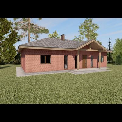 Одноэтажный дом с тремя спальнями 105м² (S82)