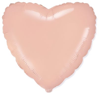 Шар (18''/46 см) Сердце, Пудра, Сатин