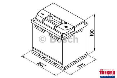 Термокейс ТК-Е2 EURO BOX, подходит для авто с АКБ Ah 40-45, Габариты, мм: 207x175x190