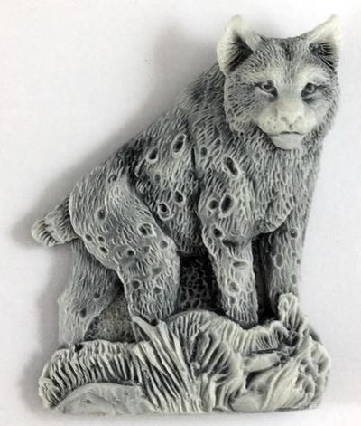 Барельеф-магнит Рысь, литьевой мрамор. ОПТ