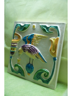 Соловей  с чашей любви (фасадный изразец)