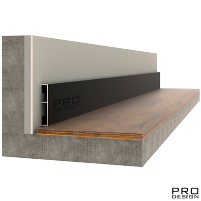 Алюминиевая вставка 1964 для плинтуса Pro Design 2,7 м.п. (12х80 мм) Черный муар