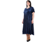 Эффектное платье из бархата БОЛЬШОГО размера Арт. 8061 (Цвет синий) Размеры 60-90