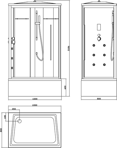 Душевая кабина ASANAS AS-2064 (1200*800*2200)