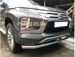 Защита переднего бампера d60 для Mitsubishi Pajero Sport (2021-...)