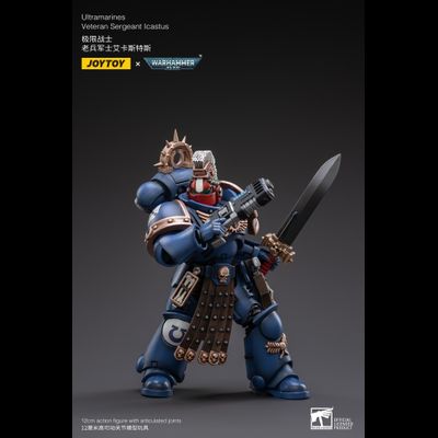 Сержант-ветеран Ультрамаринов Икастус (Warhammer 40k) - КОЛЛЕКЦИОННАЯ ФИГУРКА 1/18 Ultramarines Veteran Sergeant Icastus (JT3020) - JOYTOY