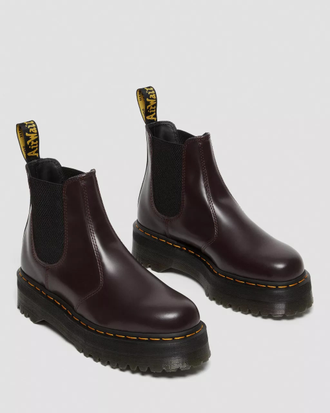 Челси Dr Martens 2976 Smooth Leather Platform Chelsea Boots Bordo