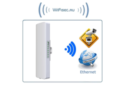 COMFAST CF-E312A V2 WiFi (5.8GHz) точка доступа уличной установки, рабочий диапазон температуры  -40°C ~ +55°C. со скоростью передачи данных до 300 мегабит/с на расстоянии до 5 км. (1 шт.)