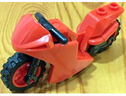 Motorcycle Sport Bike with Black Frame, Red Wheels and Black Handlebars, Red (18895c03)