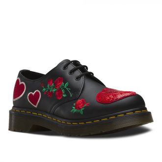 ПОЛУБОТИНКИ DR. MARTENS 1461 HEARTS ЧЕРНЫЕ