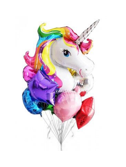 фонтан шаров: "Единорог+7 шт" (СиК)