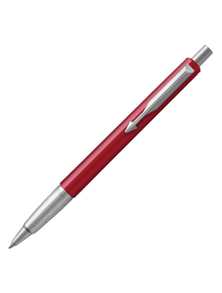 Ручка шариковая PARKER "Vector Standard Red CT", корпус красный, детали из нержавеющей стали, синяя, 2025453