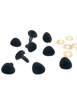 Носики бархатные винтовые 20х15 мм, черные