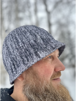 Шапка банная - шерсть мериноса 100% вязаная