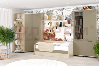 Композиция детской ГРЕЙС корпус Ясень Асахи/фасад Латте Матовый